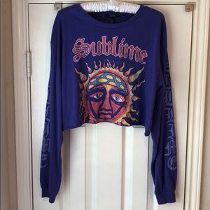 Purple Long Sleeve Sublime Crop Top